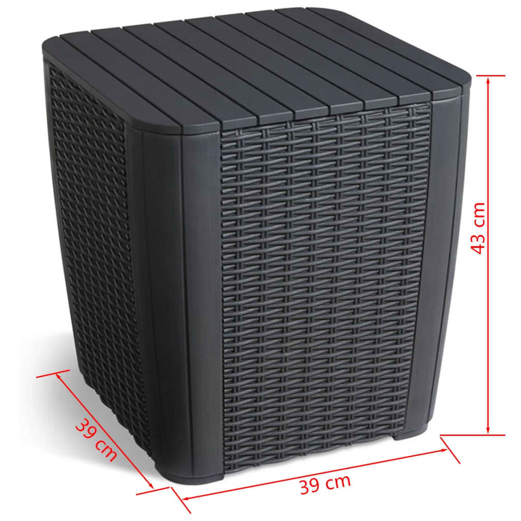 Allibert Bijzettafel Luzon grafiet 223934